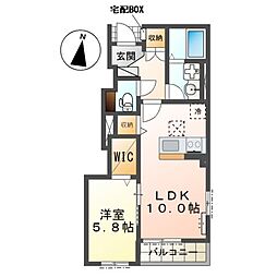 コンフィ 1LDKの間取図画像