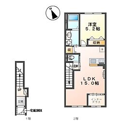 越谷市宮本町 アパートIV期新築工事 1LDKの間取図画像