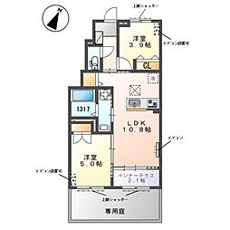 草加市青柳6丁目アパート新築工事 2LDKの間取図画像