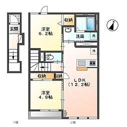 LionaD 2LDKの間取図画像
