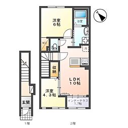 ベルフィオーレ 五番館 2LDKの間取図画像