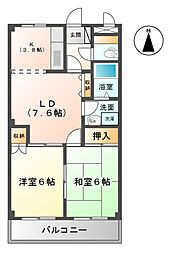 Ｌｉｘ　Ｈａｍａｎｏ 3階2LDKの間取り