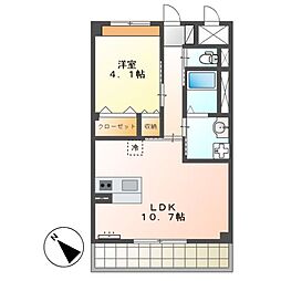 MALIBU 3階1LDKの間取り