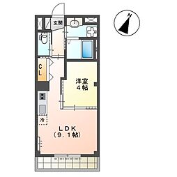 ウィズダム 1LDKの間取図画像