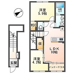ソル・ルーベル 2LDKの間取図画像