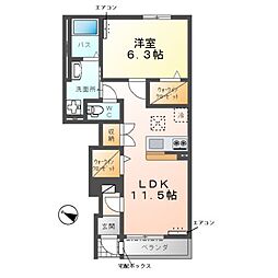 ＫＡＫＩＮＯＫＩ　ＴＥＲＲＡＣＥ 1階1LDKの間取り