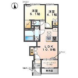 流山市東深井新築アパート 2LDKの間取図画像