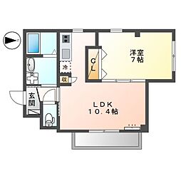 プラム 1LDKの間取図画像