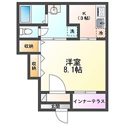 Halelea・Aoba(ハレレア・アオバ) 1Kの間取図画像