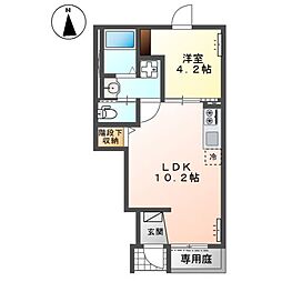 パウ テラス 1LDKの間取図画像