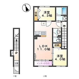エルマ 2LDKの間取図画像