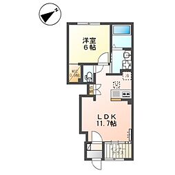 スカイセレーネ 1LDKの間取図画像