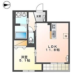 Wishing Well 1LDKの間取図画像