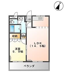 Ｇｒｅｅｎ　Ｖｉｌｌａｇｅ 2階1LDKの間取り