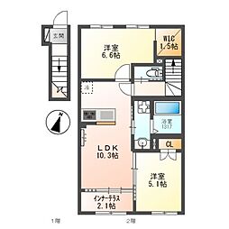 FORESTA 2LDKの間取図画像
