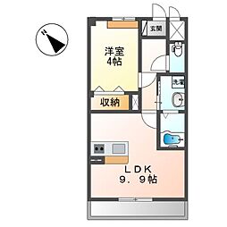 ウエストクリーク2 1LDKの間取図画像