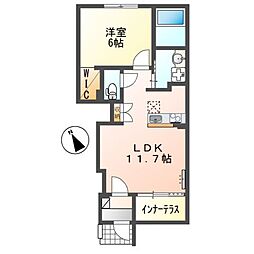 (仮称 神戸市北区八多町中 新築パート 1LDKの間取図画像
