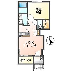 (仮称 神戸市北区八多町中 新築パート 1LDKの間取図画像