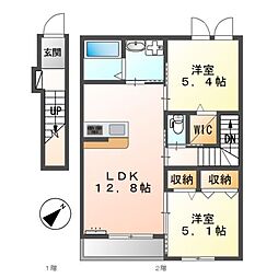 ティアレ 2LDKの間取図画像