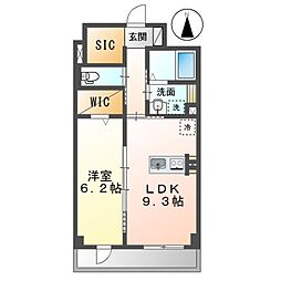 マリーゴールド 1LDKの間取図画像