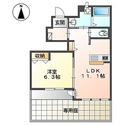 ブリアン・ルミエール 1LDKの間取図画像