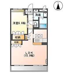 マーヴェラス・N 1LDKの間取図画像