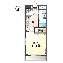 リリア 1Kの間取図画像