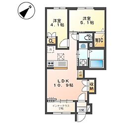 ミモザ 2LDKの間取図画像