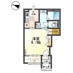 トレイル日吉台 1Kの間取図画像