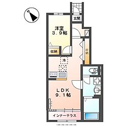仮)リバーヒルズ春日町 1LDKの間取図画像