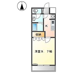 昴一番館 1Kの間取図画像