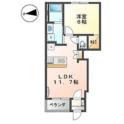 コンフォート・パーチェ 1LDKの間取図画像