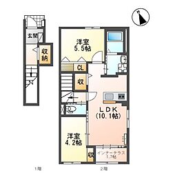 SPAZIO FUKUOKA スパッツィオ フクオカ 2LDKの間取図画像