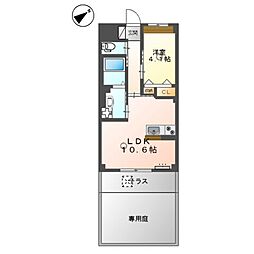 (仮称)門司区松原新築マンション 1LDKの間取図画像
