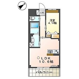 (仮称)門司区松原新築マンション 1LDKの間取図画像