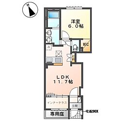 プリメゾン東郷 1LDKの間取図画像