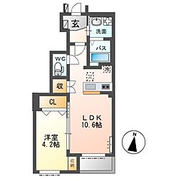 仮)上山門1丁目新築賃貸アパート 1LDKの間取図画像