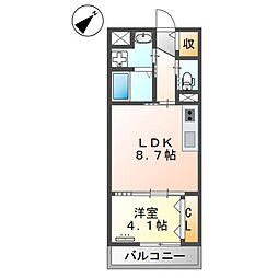 仮)福岡市南区野間新築マンション 1LDKの間取図画像