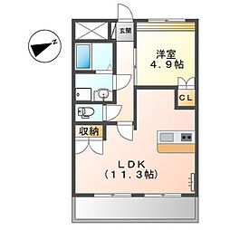 フォーチュンダイス 1LDKの間取図画像