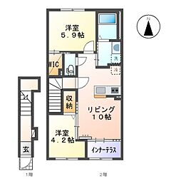 casa este唐津 I 2LDKの間取図画像