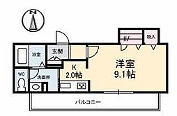 シャーメゾンＨＩＬＯ 1階1Kの間取り