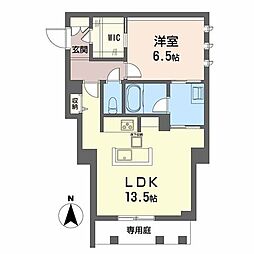 ユーグレイス東島田 A0103 1階1LDKの間取り