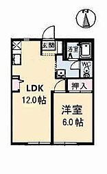 フレグランスマリィー2 1LDKの間取図画像