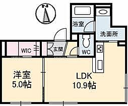 フルールK 1LDKの間取図画像