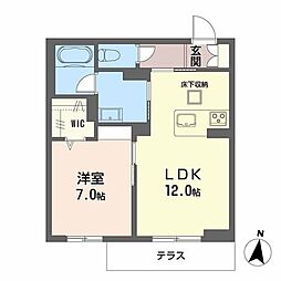 ノルディア野田 1LDKの間取図画像