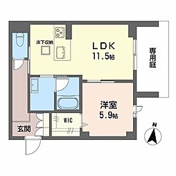 ノルディア野田 1LDKの間取図画像