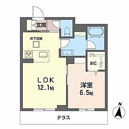 ノルディア野田 1LDKの間取図画像