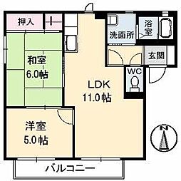 ヴィンテージA 2LDKの間取図画像