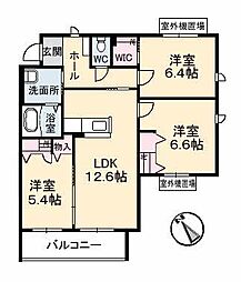 グランマスト高柳A 3LDKの間取図画像