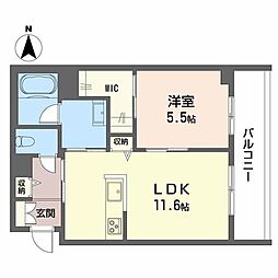 シャーメゾン大元 1LDKの間取図画像